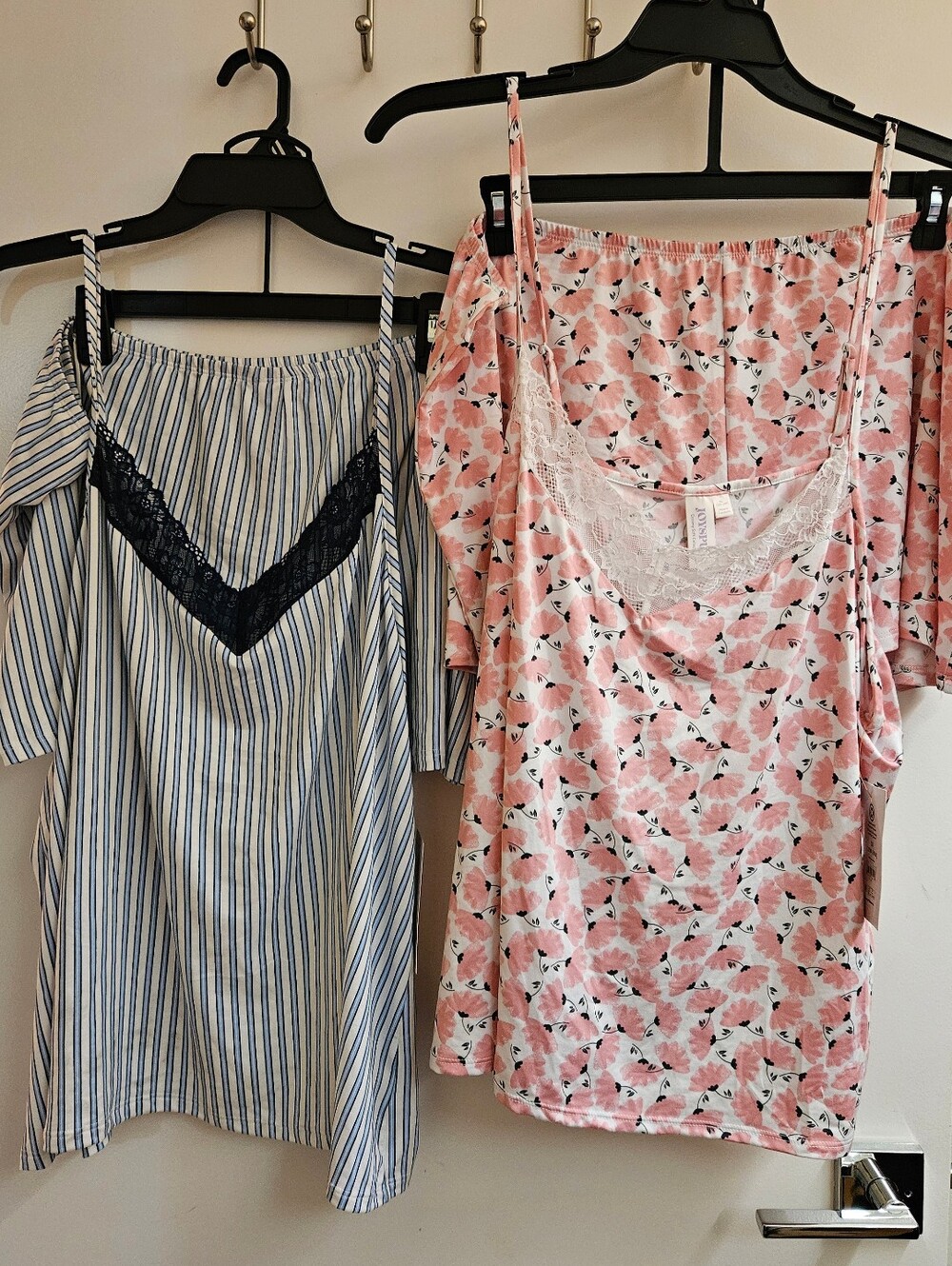 Joyspun Womens Knit Cami Tap Shorts Pajama Set Lot 3X 22W-24W NWT Floral Stripe